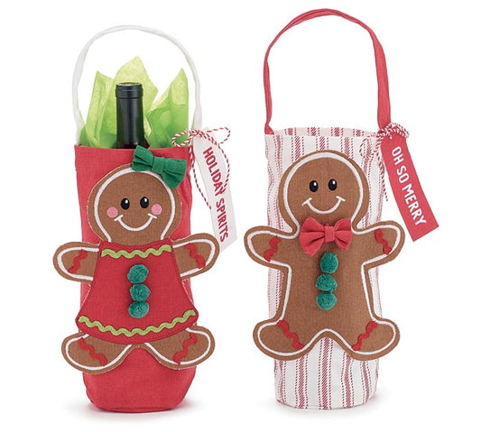 GINGERBREAD MAN/WOMAN BOTTLE BAG