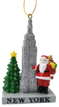 New York 3D Glitter Ornament Set with Empire State Building, Christmas Tree, and