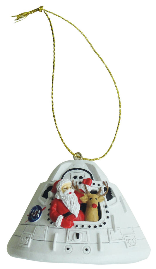 NASA Santa On Spaceship Poly Ornament