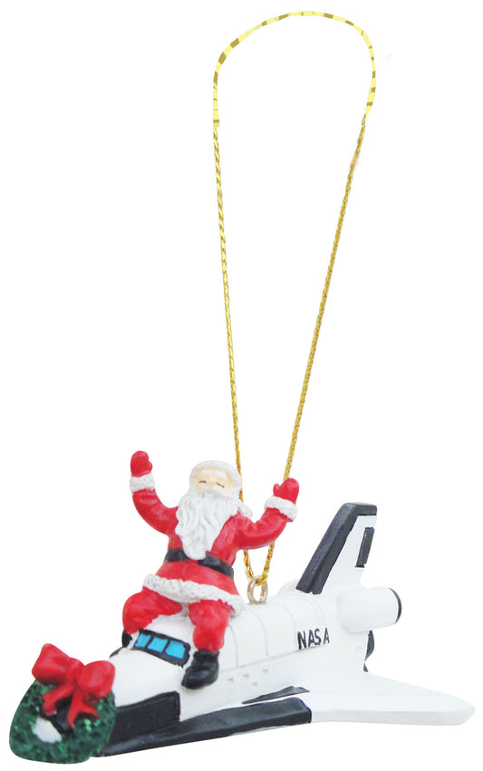 NASA Poly Christmas Ornament with Santa on Plane