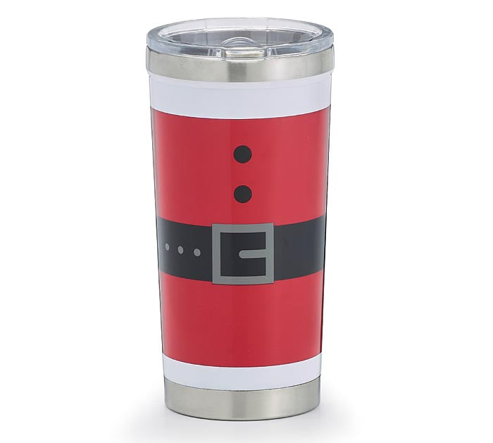 METAL TUMBLER WITH RED SANTA SUIT