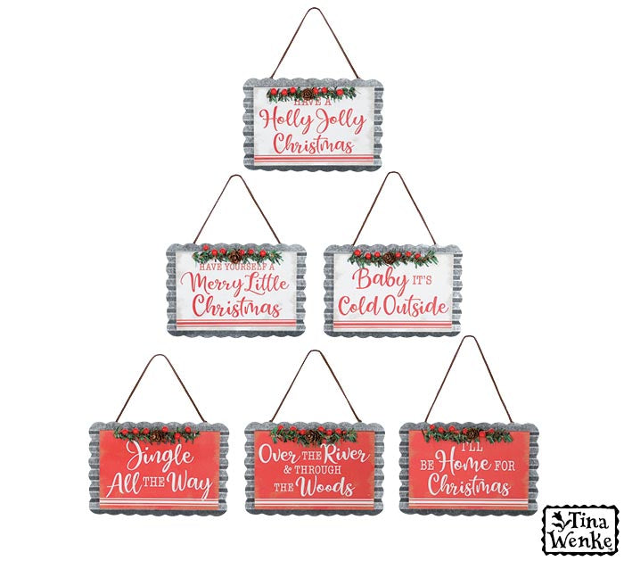 CHRISTMAS SONG SIGN ORNAMENT ASTD