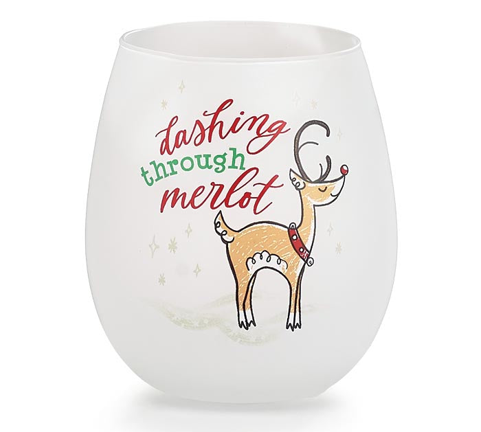 STEMLESS WINE GLASS REINDEER