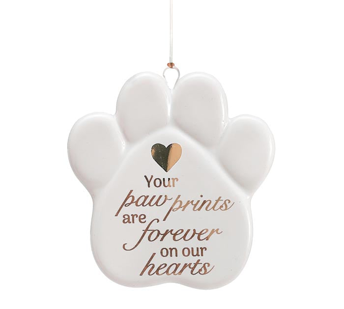 PET PAW BEREAVEMENT MESSAGE ORNAMENT