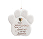 PET PAW BEREAVEMENT MESSAGE ORNAMENT