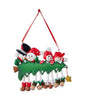 Snowman Family Of 4 With Christmas Tree Ornament For Personalization