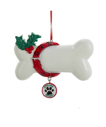 Spoiled Rotten Dog Bone Ornament For Personalization