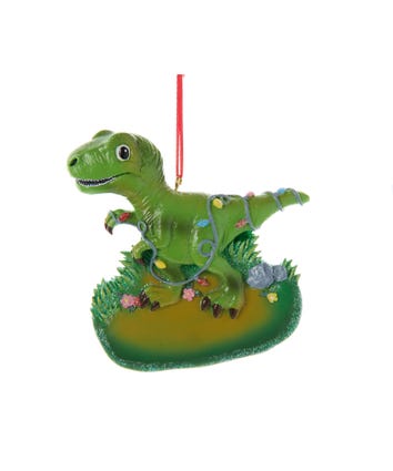 T-Rex Dinosaur With Lights Ornament For Personalization