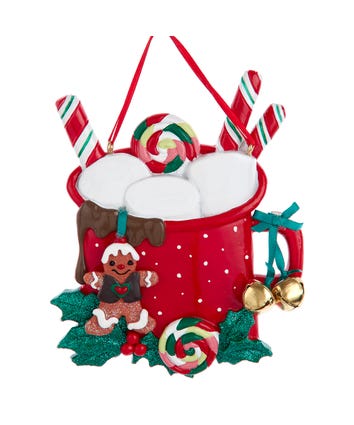 Mug Family Of 3 With Marshmallows Ornament For Personalization