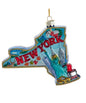 New York Cityscape Glass Map Ornament