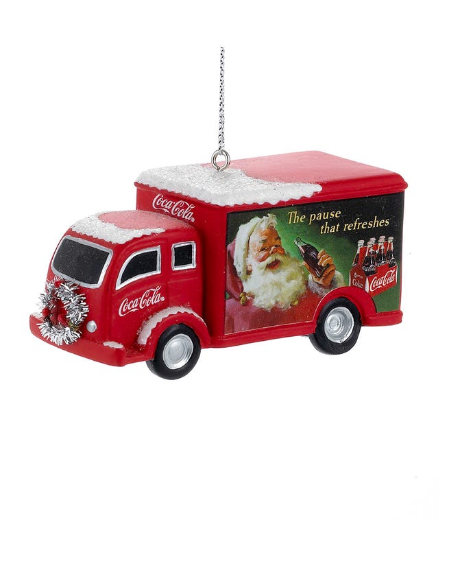 Coca-Cola® Truck With Silver Wreath Ornament