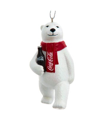 Coca-Cola® Polar Bear Holding Bottle Ornament