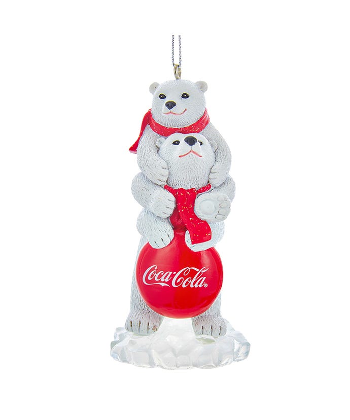 Coca-Cola® Polar Bears With Sign Ornament