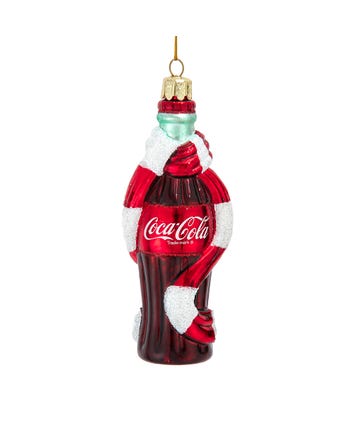 Coca-Cola® Glass Bottle With Scarf Ornament