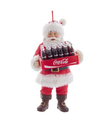 Coca-Cola® Santa Holding Case Of Coke Ornament