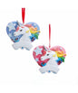 Unicorn With Heart Ornaments For Personalization, 2 Assorted