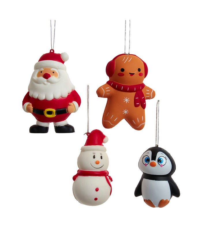 Squishable Christmas Ornaments, 4 Assorted