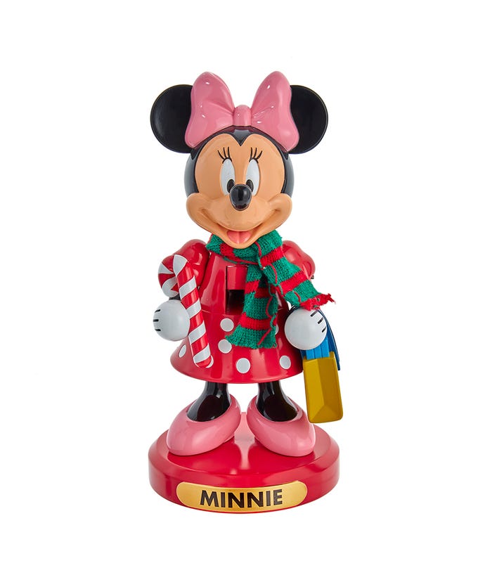 10“ Disney© Minnie Mouse With Candy Cane Nutcracker