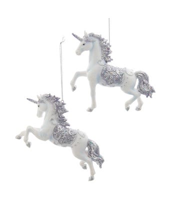 Icy Periwinkle Unicorn Ornaments, 2 Assorted