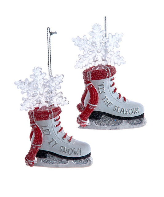 Ice Skates With Snowflake Ornaments, 2 Assorted