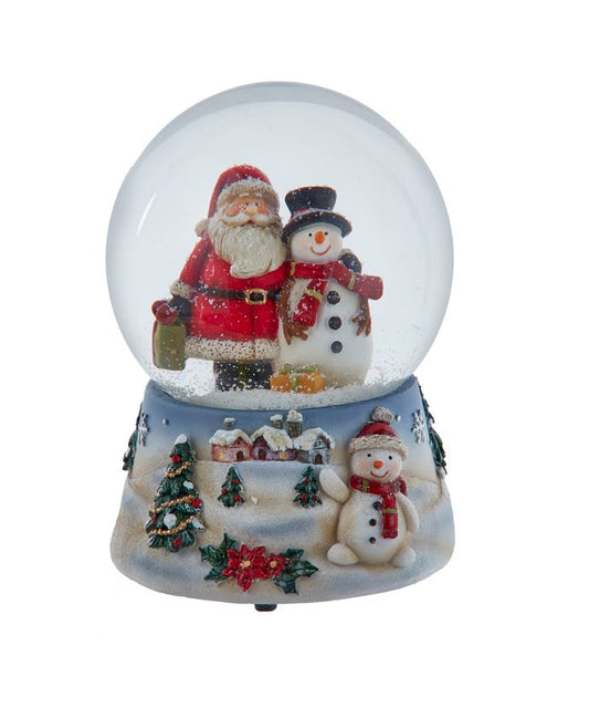 100MM Musical Santa and Snowman Water Globe