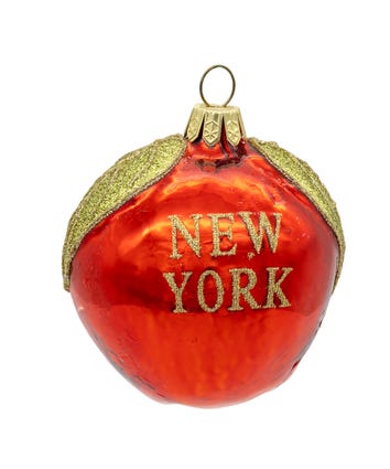 New York City Apple Glass Ornament