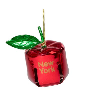 Red Metal New York Bell Ornament