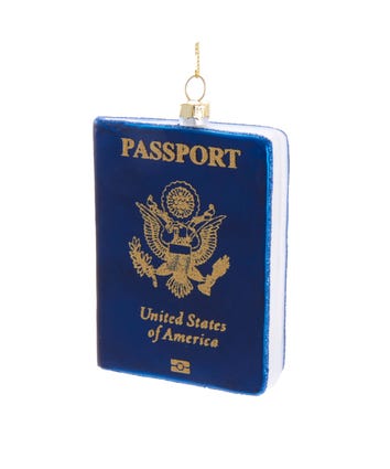 Glass Passport Ornament