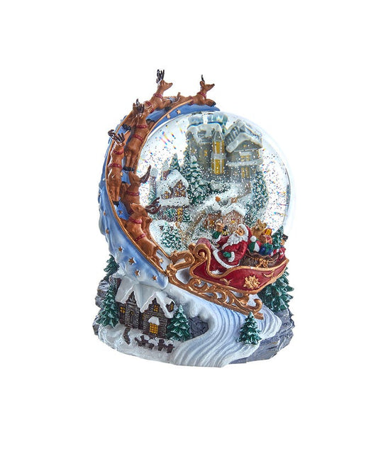 120MM Battery Operated Musical Santa and Sled Water Globe