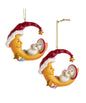 Merry Little Mushroom On Crescent Moon Baby's 1st Ornaments, 2 Assorted