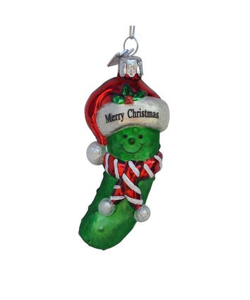 Noble Gems™ "Merry Christmas" Pickle Glass Ornament