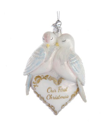 Noble Gems™ Glass "Our First Christmas" Doves Ornament